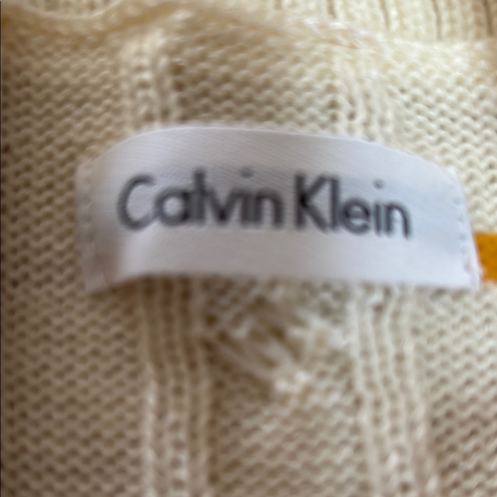 Calvin Klein Elegant Cream Cable Knit Sweater Dress. Size Medium - Picture 2 of 6